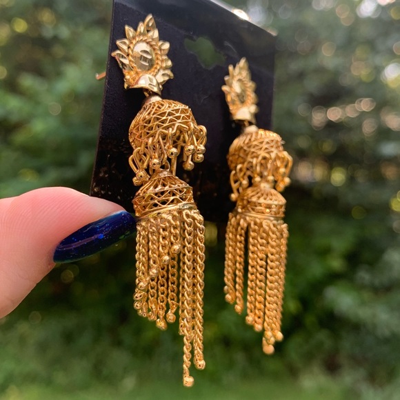 NWT Spiral Chain Fringe Shaker Earrings - Picture 6 of 9